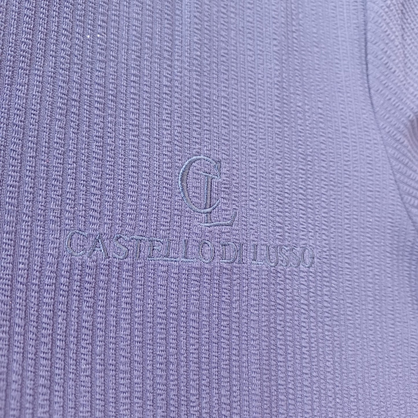 Zipper-Polo Shirt Navy Blue